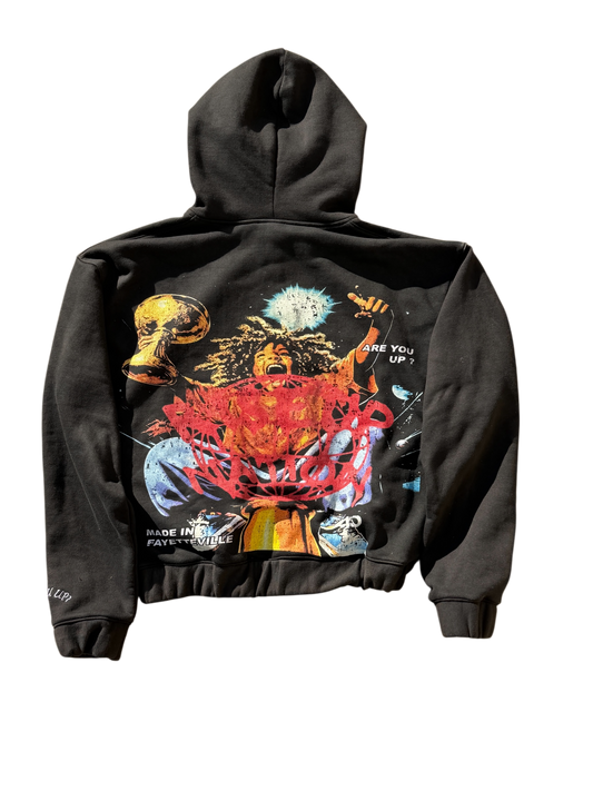 “RunNation” Graphic Zip Hoodie – Black