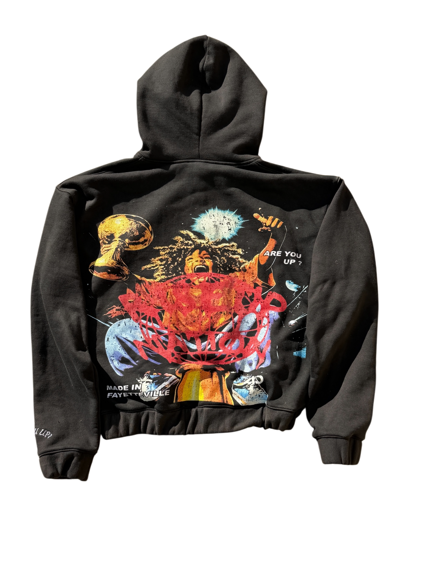 “RunNation” Graphic Zip Hoodie – Black